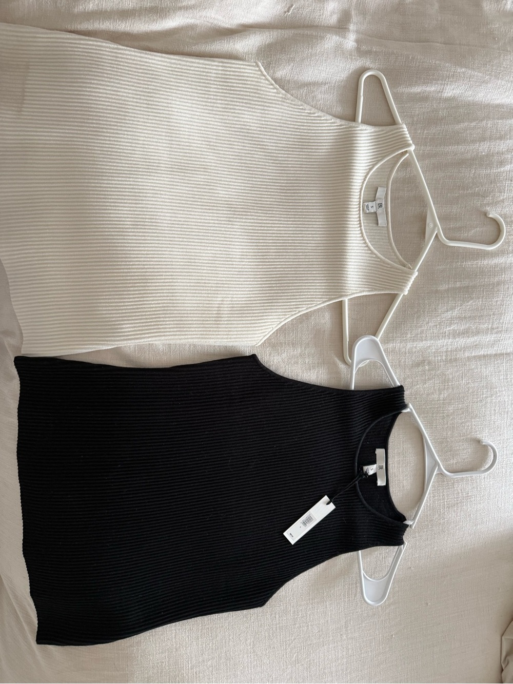 2 Banana Republic Ribbed Tank Tops. Black and Cream